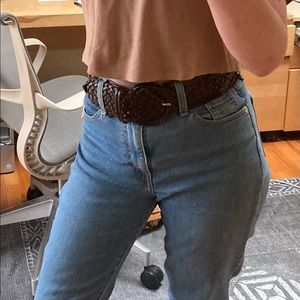 Sézane Chocolate Leather Belt NWT